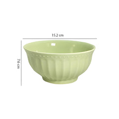 Lemon Tree Green 6-Inch Ceramic Serving Bowl Set – Elegant & Durable Dinnerware (Set of 2)