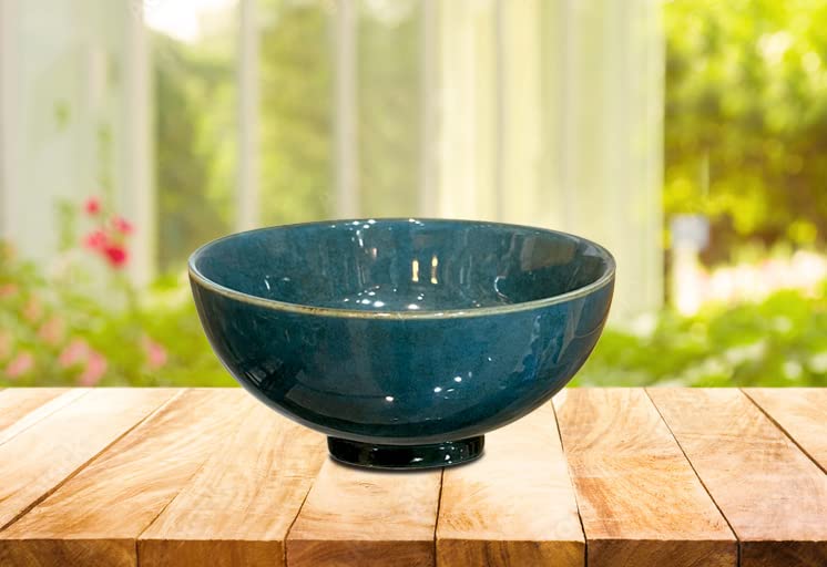 Lemon Tree Turquoise Stoneware Bowl (700ml) | Elegant & Sturdy Serving Bowl for Everyday Use