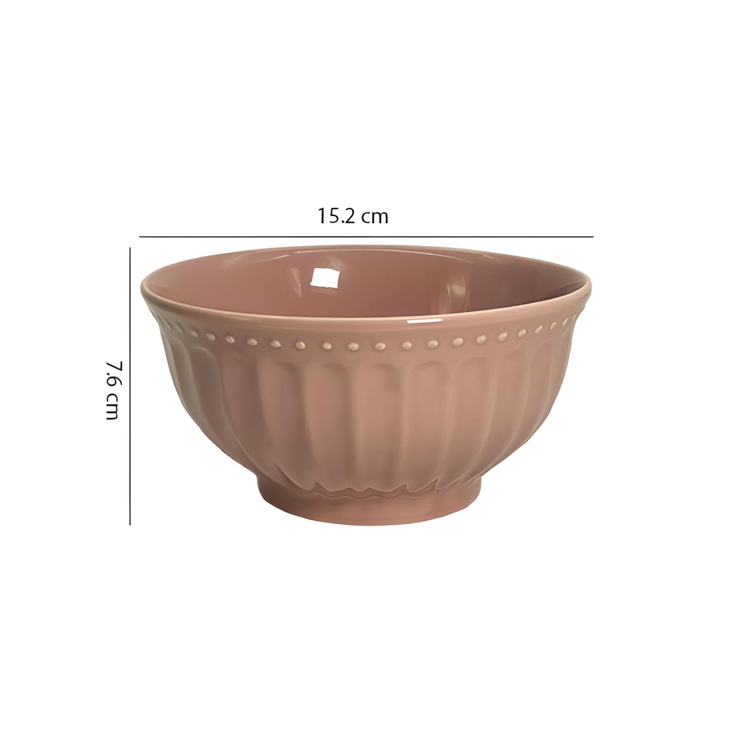 Lemon Tree Pink 6-Inch Ceramic Serving Bowl Set – Stylish & Functional (Set of 2)