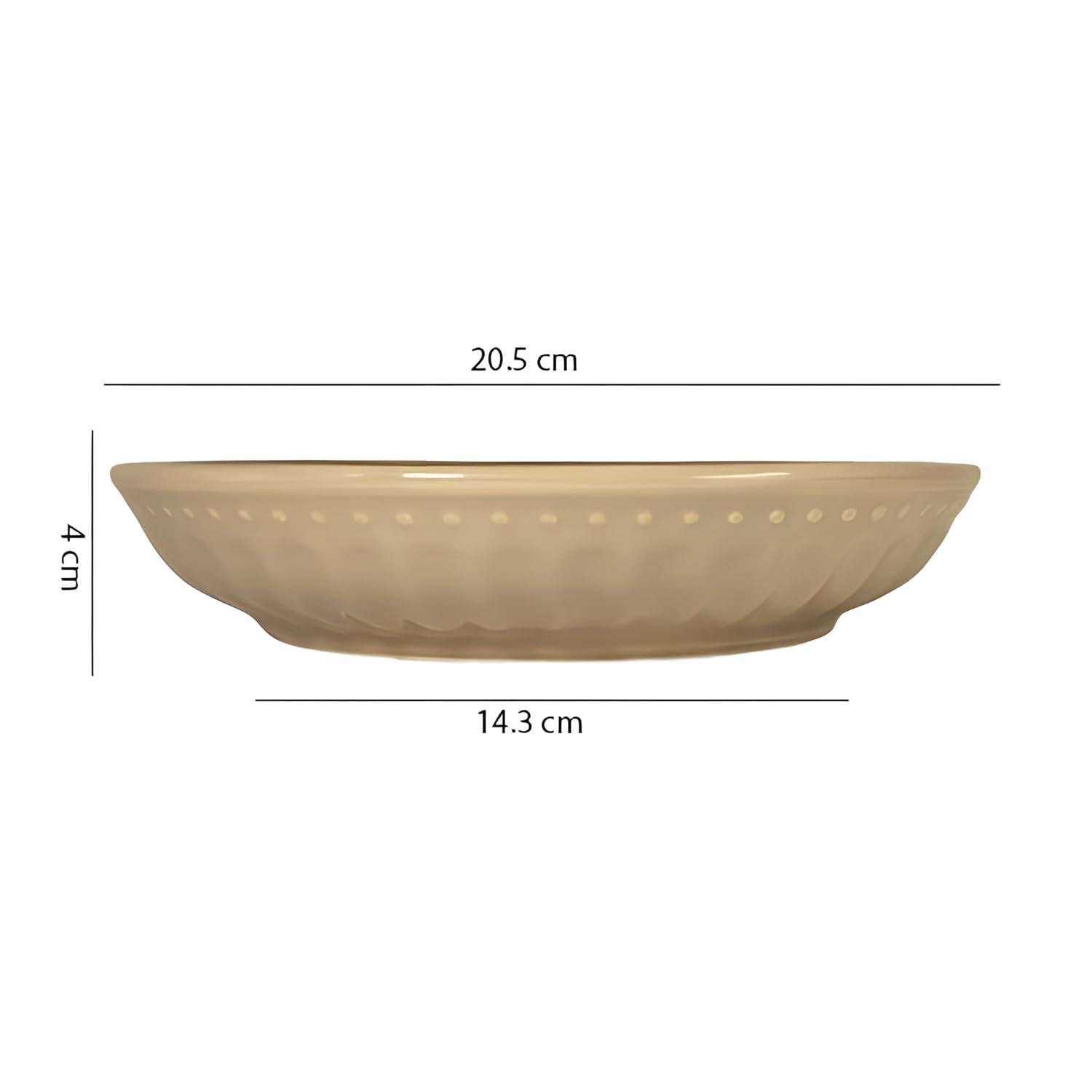 Lemon Tree Beige 8-Inch Large Deep Dish – Premium Ceramic Serving Plate for Pasta, Salad & Snacks