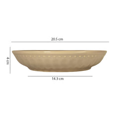 Lemon Tree Beige 8-Inch Large Deep Dish – Premium Ceramic Serving Plate for Pasta, Salad & Snacks