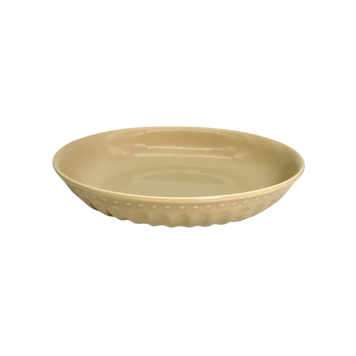 Lemon Tree Beige 7-Inch Deep Dish Set – Elegant 2-Piece Ceramic Plate Set for Pasta, Salads & Snacks