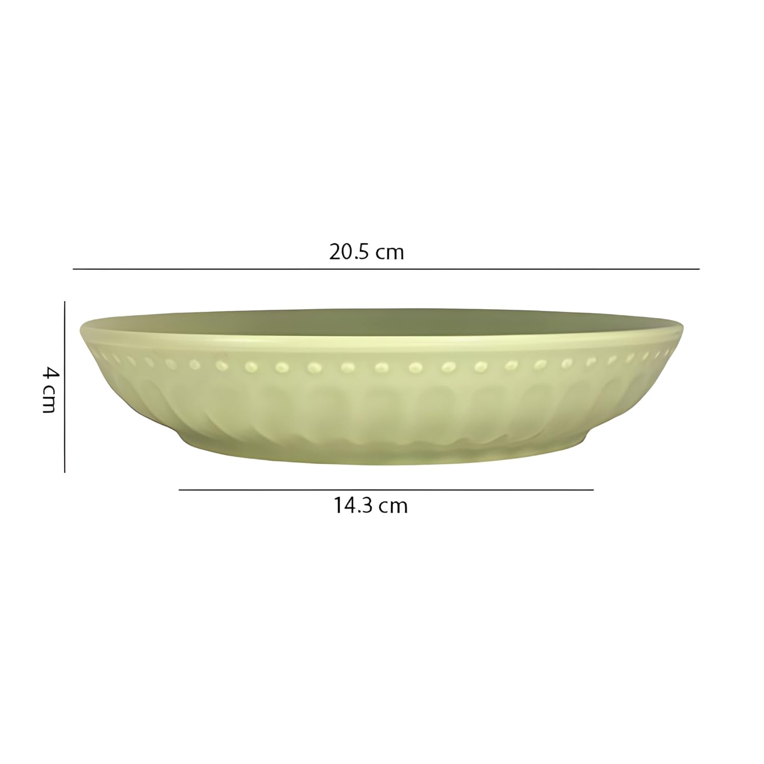 Lemon Tree Green 8-Inch Deep Round Ceramic Plate – Stylish Serveware for Pasta, Salads & Snacks