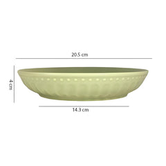 Lemon Tree Green 8-Inch Deep Round Ceramic Plate – Stylish Serveware for Pasta, Salads & Snacks