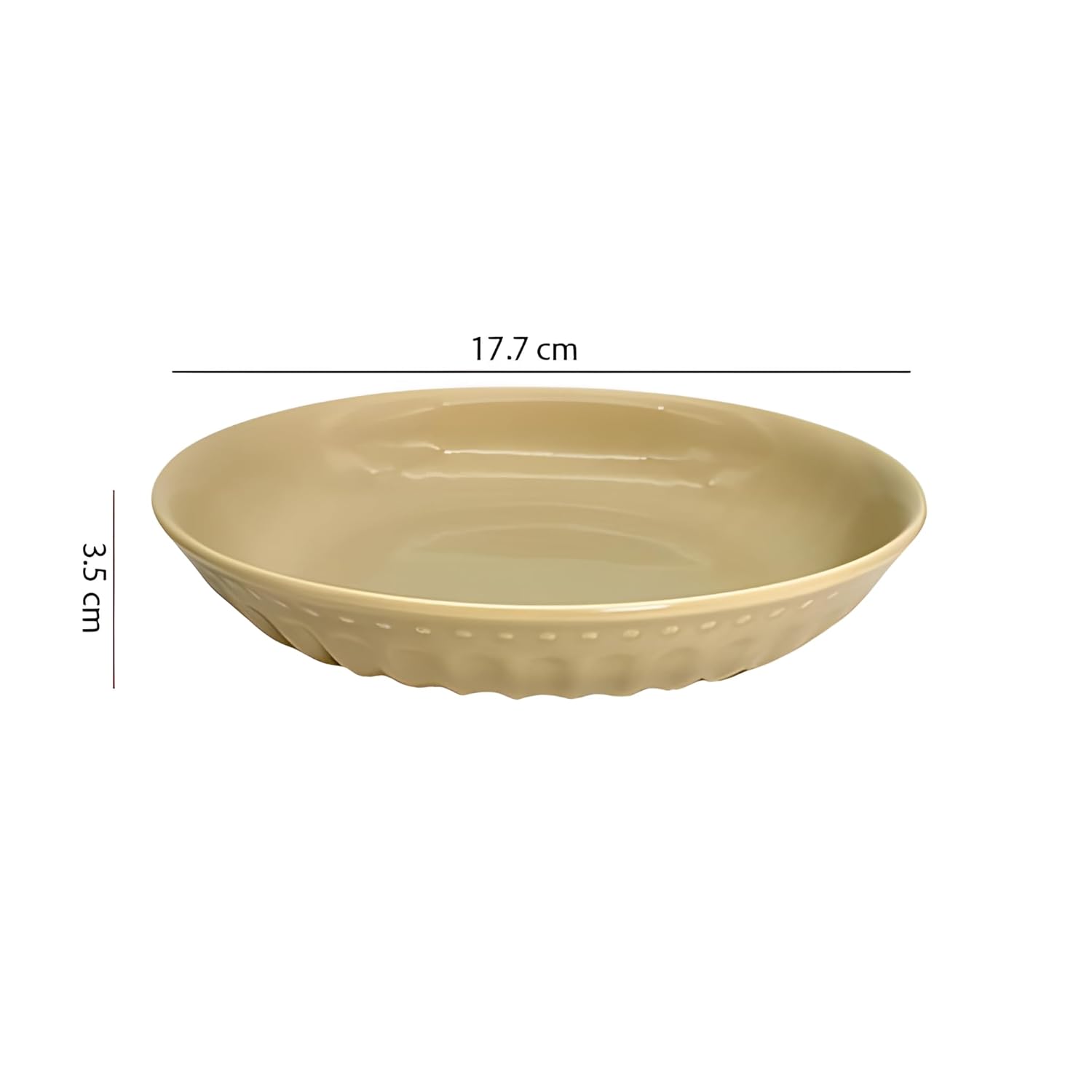 Lemon Tree Beige 7-Inch Deep Dish Set – Elegant 2-Piece Ceramic Plate Set for Pasta, Salads & Snacks