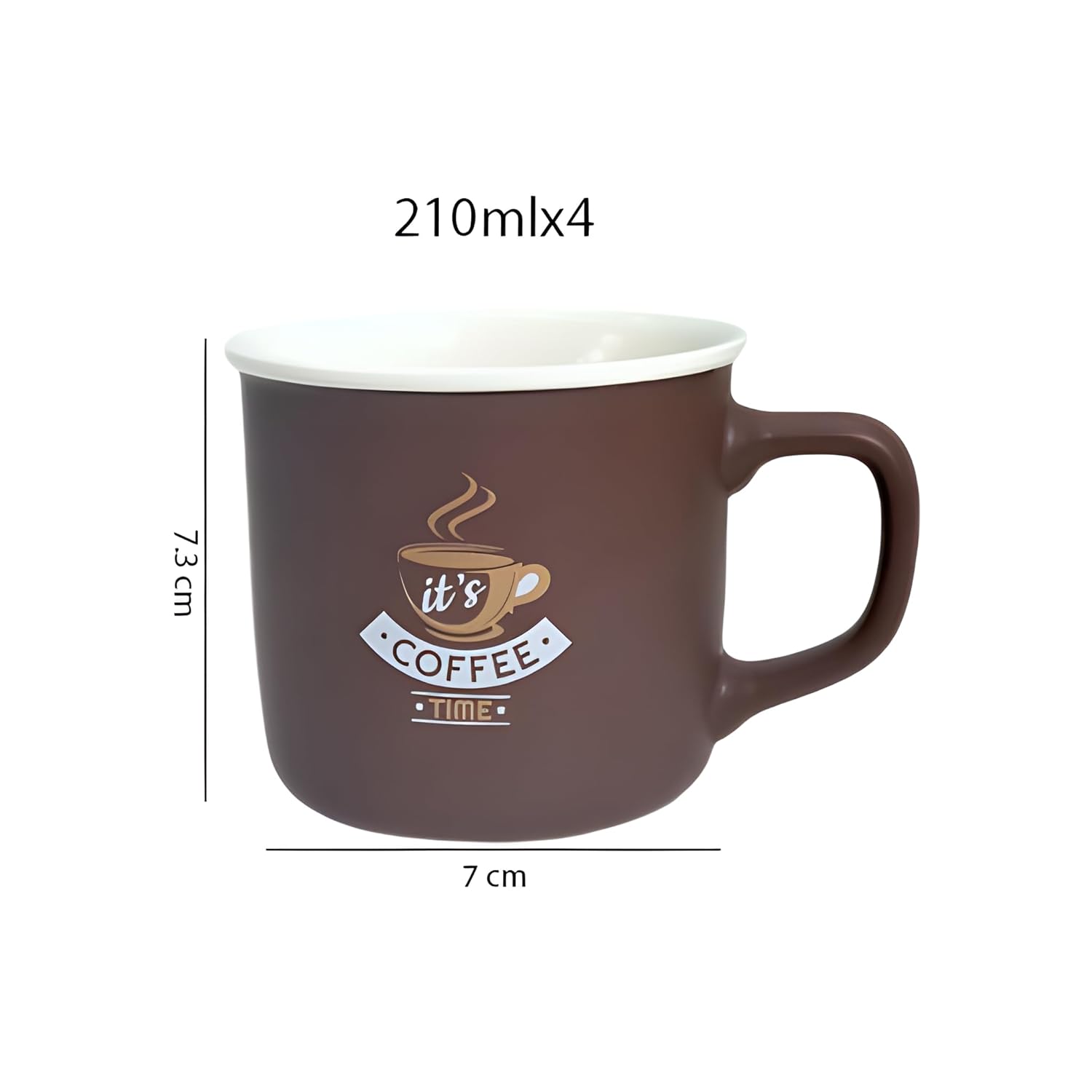 Lemon Tree 4-Piece Fine Porcelain Coffee Mug Set – Multicolor Matte Ceramic Mugs with Premium Quotes Design (Brown, Beige, Cream, Grey)