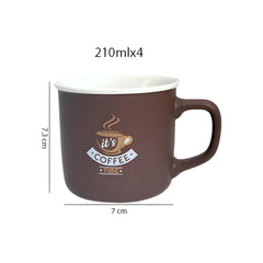 Lemon Tree 4-Piece Fine Porcelain Coffee Mug Set – Multicolor Matte Ceramic Mugs with Premium Quotes Design (Brown, Beige, Cream, Grey)