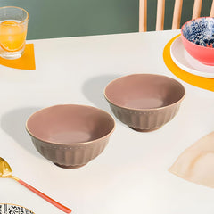 Lemon Tree Pink 6-Inch Ceramic Serving Bowl Set – Stylish & Functional (Set of 2)