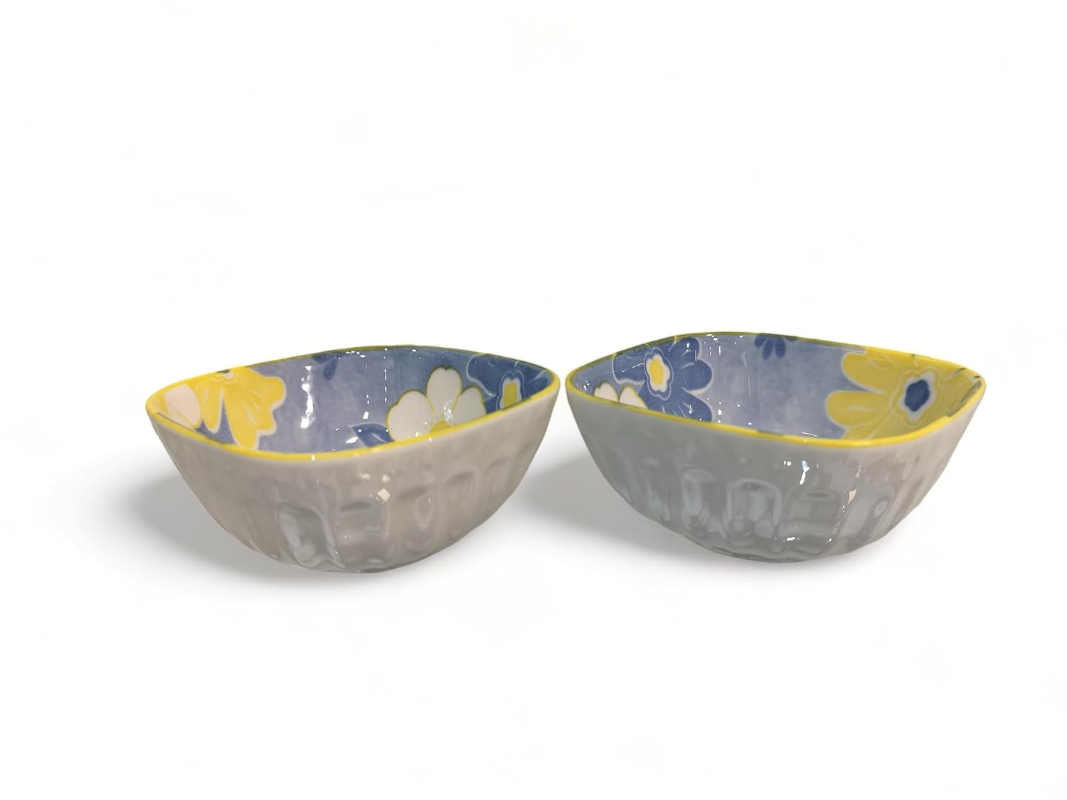 Lemon Tree Blue Ceramic Serving Bowls – Set of 2 | Durable & Lead-Free