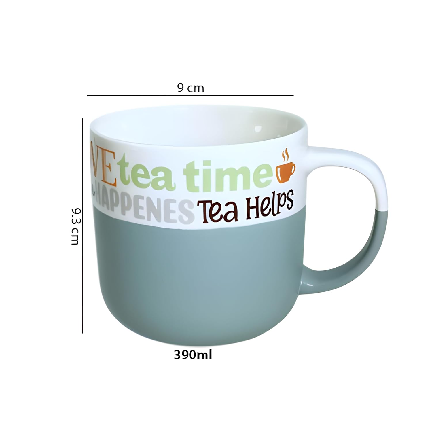 Lemon Tree Light Blue 2-Piece Tea Mug Set – Premium Porcelain with Matte Finish