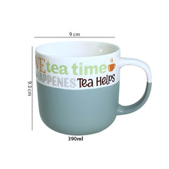 Lemon Tree Light Blue 2-Piece Tea Mug Set – Premium Porcelain with Matte Finish