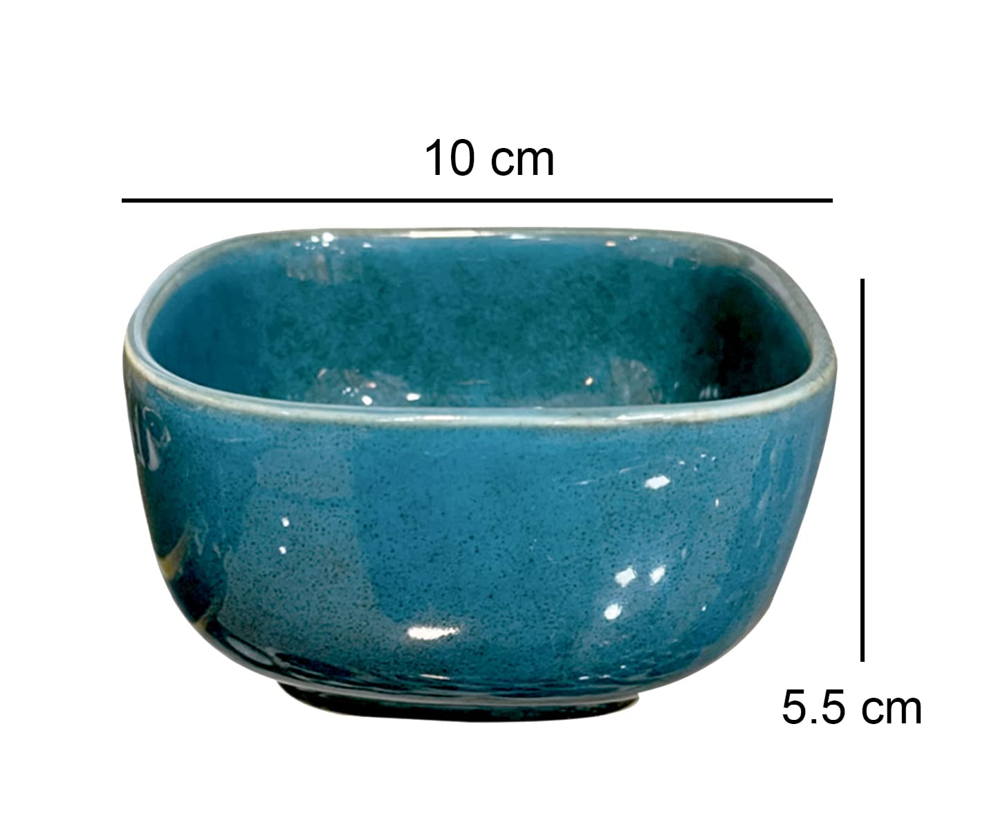 Lemon Tree Turquoise Stoneware Bowls (Set of 4, 350ml) | Premium Microwave & Dishwasher Safe Serving Bowls | Durable & Elegant Dinnerware