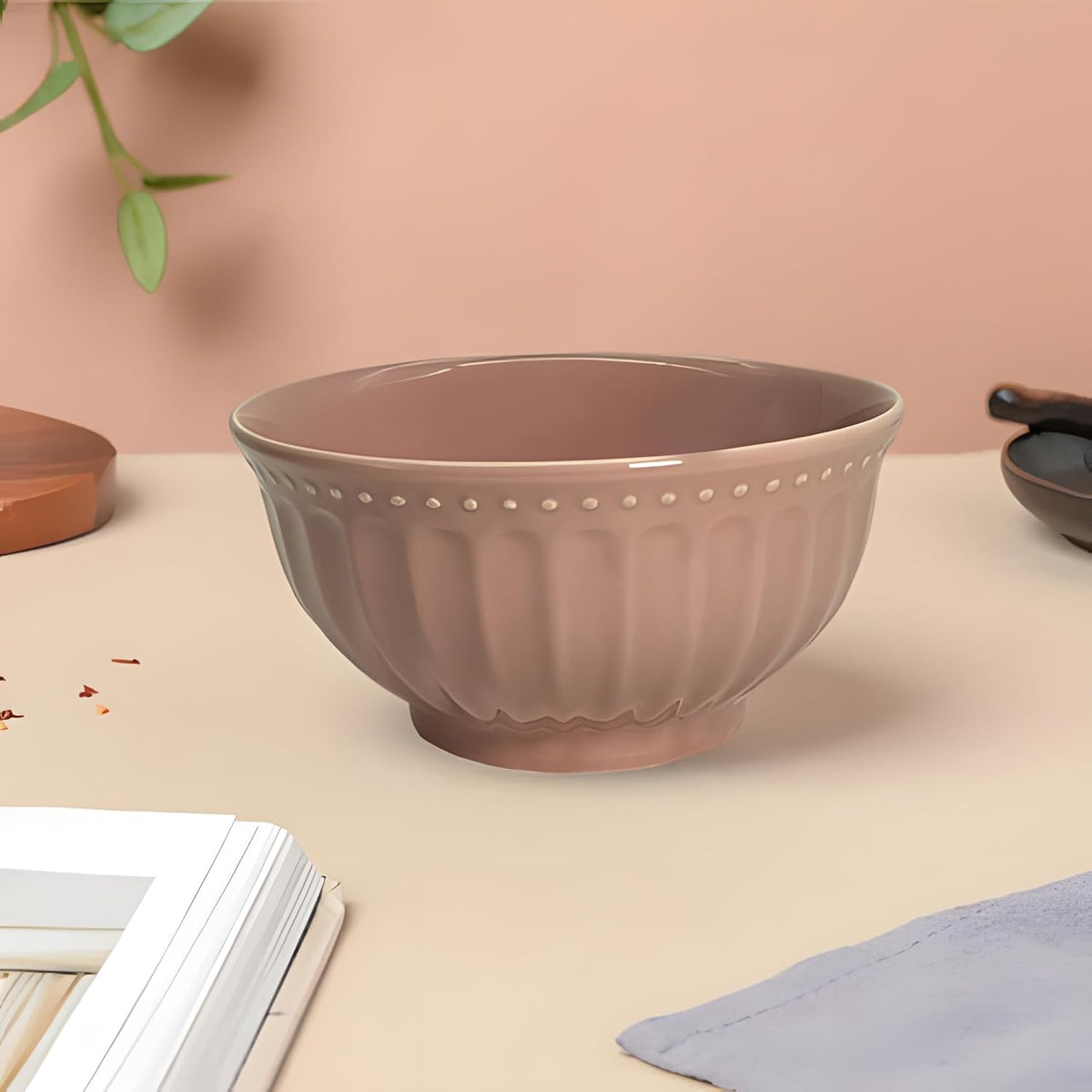 Lemon Tree Pink 6-Inch Large Ceramic Bowl – Elegant & Versatile Serveware for Every Occasion