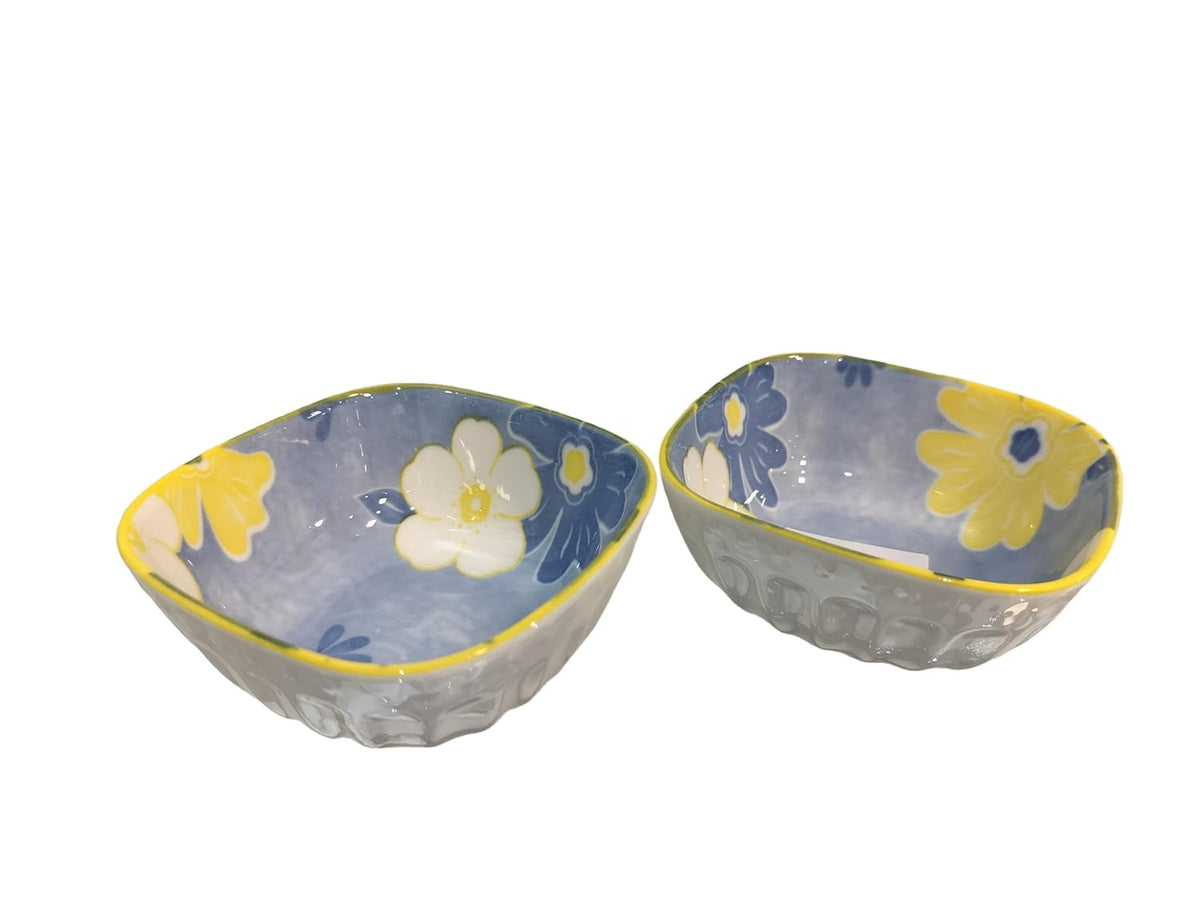 Lemon Tree Blue Ceramic Serving Bowls – Set of 2 | Durable & Lead-Free