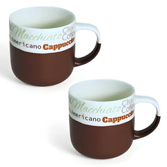Lemon Tree Dark Brown 2-Piece Porcelain Coffee Mug Set – Elegant Matte Glaze Ceramic Mugs
