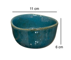 Lemon Tree Set of 4 Stoneware Katori Bowls (250ml) | Turquoise Serving Bowls for Snacks, Starters, Soups & Salads | Microwave & Dishwasher Safe