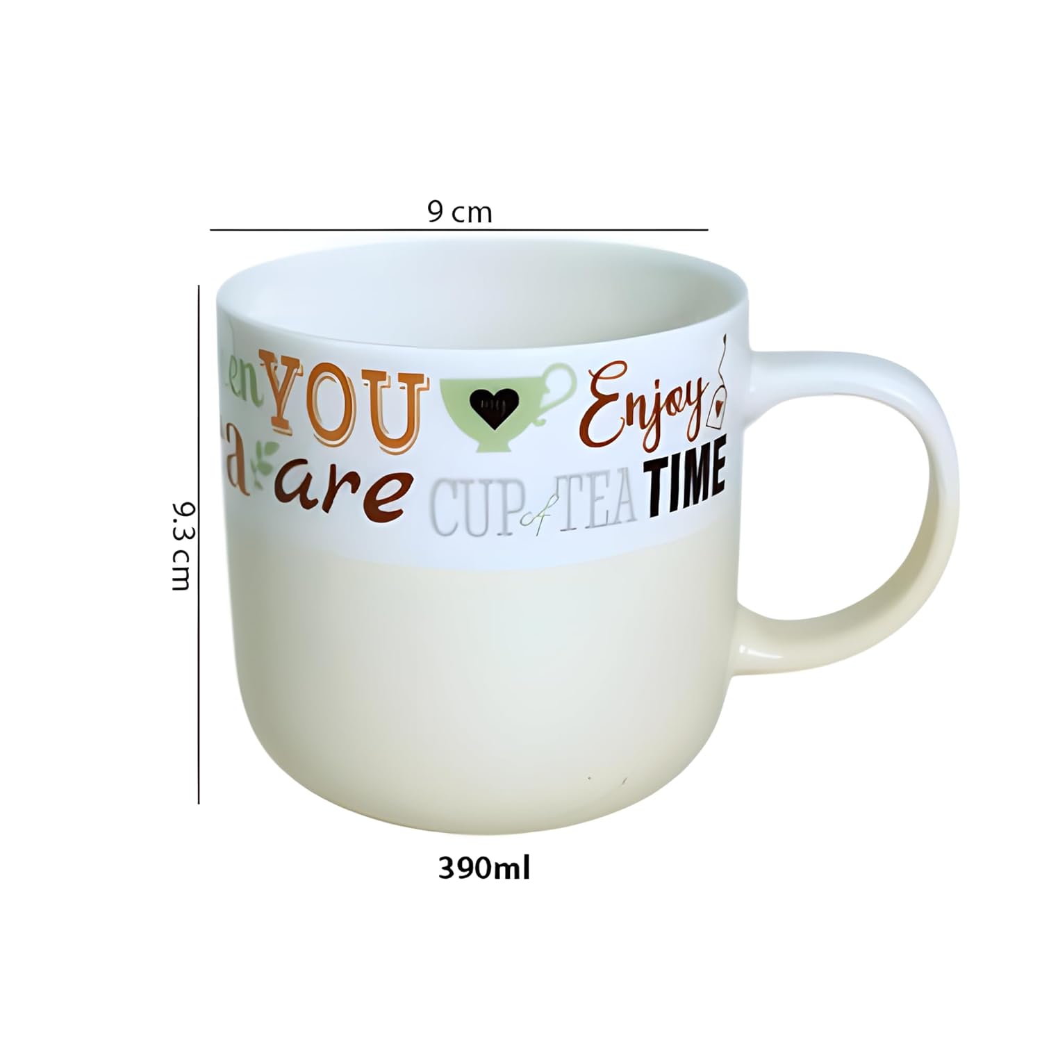 Lemon Tree Beige 2-Piece Porcelain Tea Mug Set – Elegant Matte Finish Ceramic Cups for Daily Use