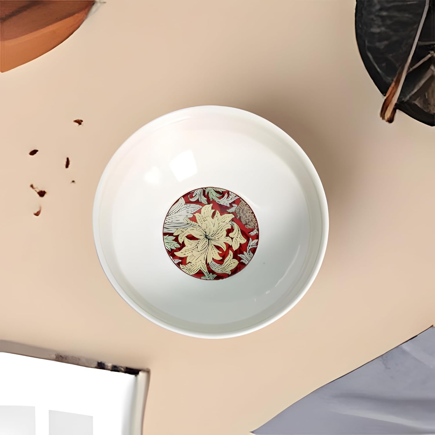 Lemon Tree HJ1008 Ceramic Fine Porcelain Set of 2 Snack Serving Bowls – 5.5 Inch Elegant Bowls with High-Quality Decal Prints