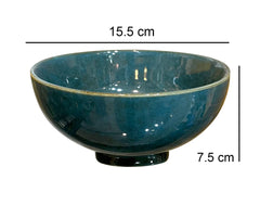 Lemon Tree Turquoise Stoneware Bowl (700ml) | Elegant & Sturdy Serving Bowl for Everyday Use