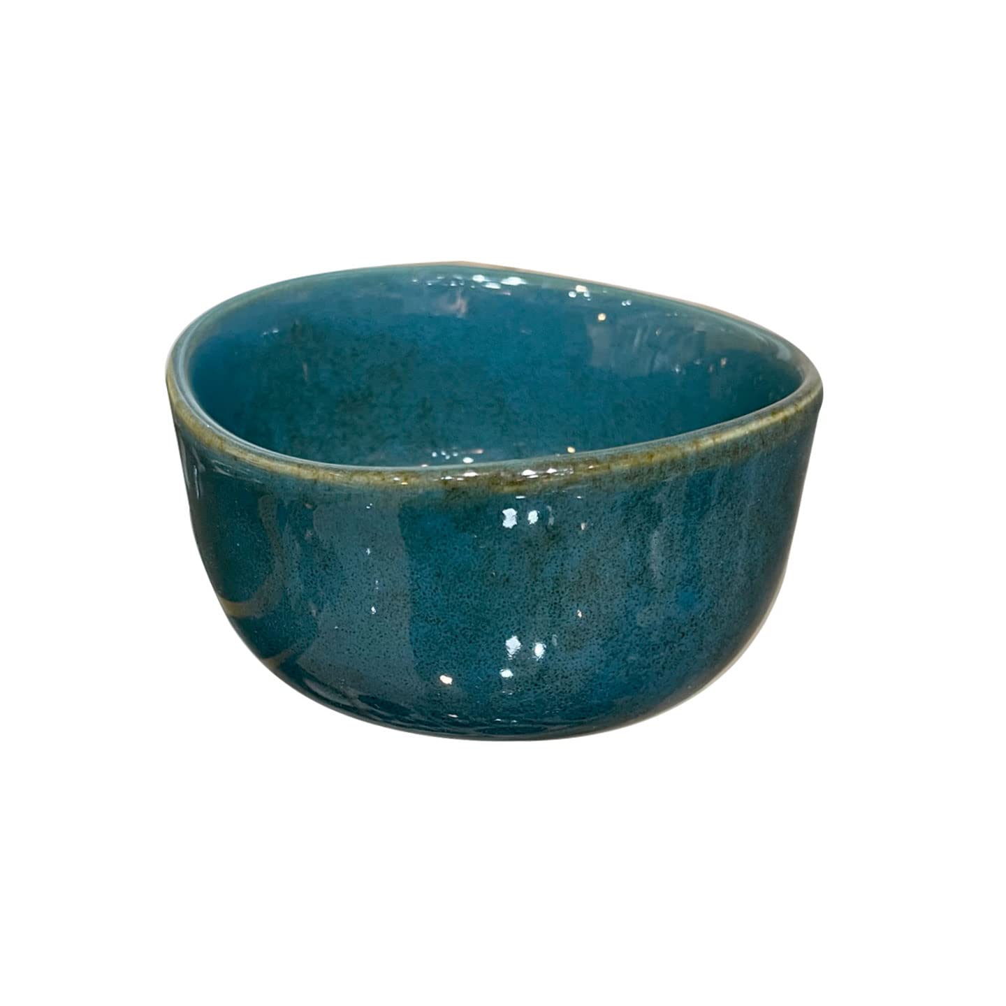 Lemon Tree Set of 4 Stoneware Katori Bowls (250ml) | Turquoise Serving Bowls for Snacks, Starters, Soups & Salads | Microwave & Dishwasher Safe