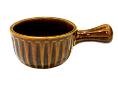 Lemon Tree Light Brown Ceramic Bowl with Handle | 600ml Deep Stoneware Bowl for Soup, Snacks & Salads | Microwave & Dishwasher Safe