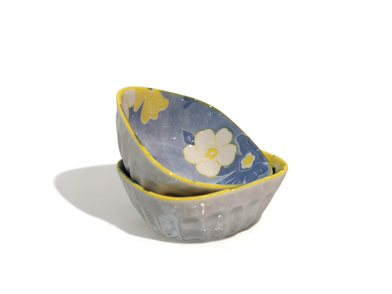 Lemon Tree Blue Ceramic Serving Bowls – Set of 2 | Durable & Lead-Free
