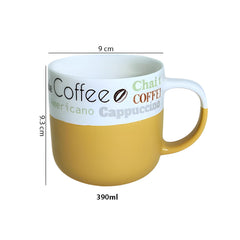 Lemon Tree Mustard 2-Piece Porcelain Coffee Mug Set – Premium Ceramic with Matte Glaze Finish