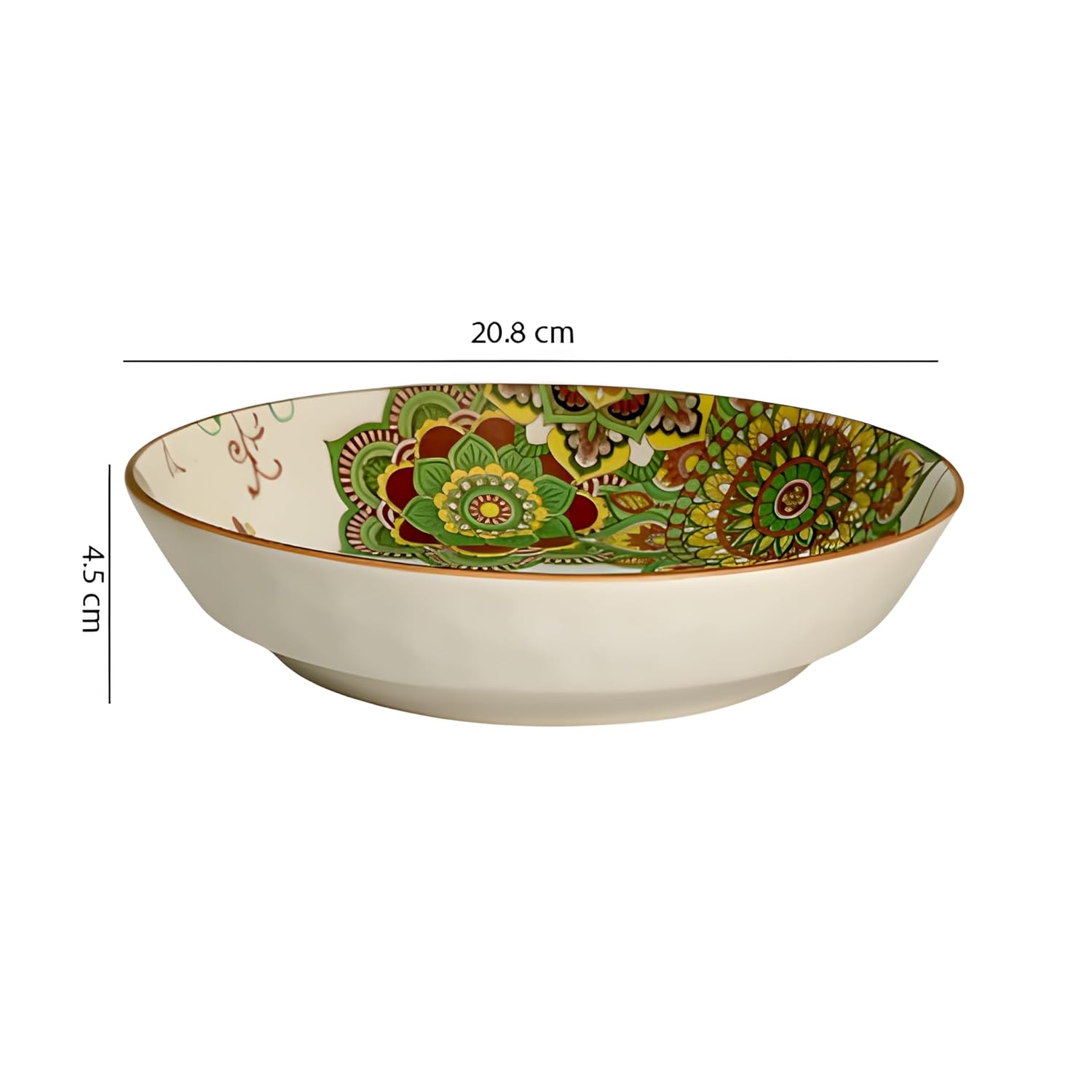 Lemon Tree Green Ceramic Matte Finish Deep Dish Platter – Elegant Serveware for Pasta, Salad & More