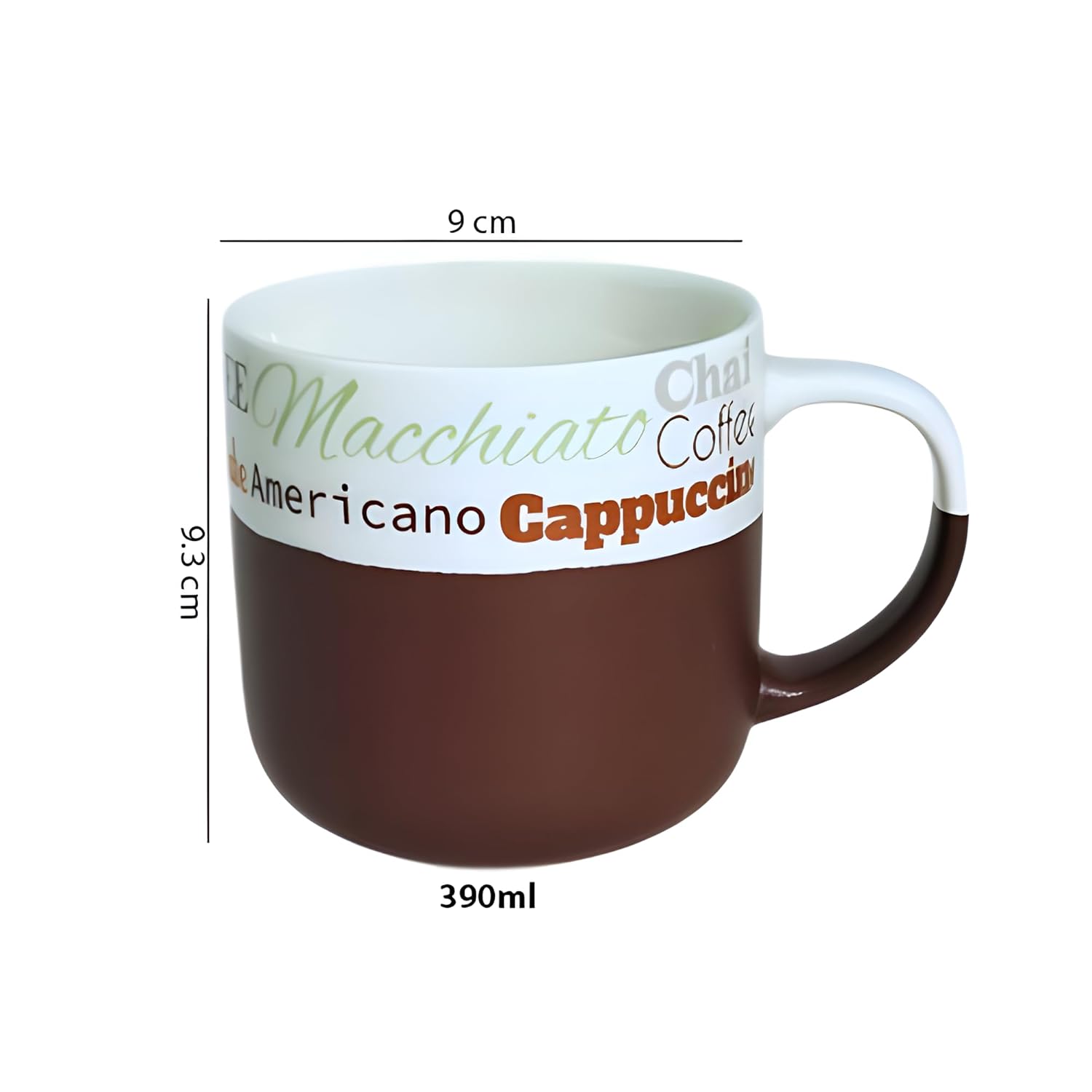 Lemon Tree Dark Brown 2-Piece Porcelain Coffee Mug Set – Elegant Matte Glaze Ceramic Mugs