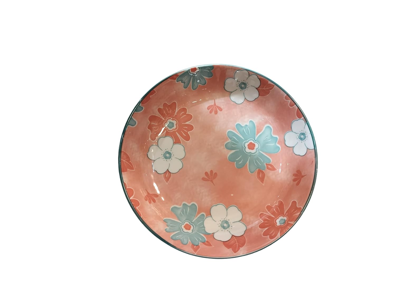 Lemon Tree Pink Ceramic Deep Pasta Plate – 20cm Floral Print Dish for Pasta, Salads & Soups | Stylish & Dishwasher Safe