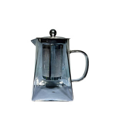 Smoke Black Borosilicate Glass Teapot – 750ml Heat-Resistant Tea Infuser with Handle, Steel Lid & Strainer