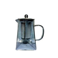 Smoke Black Borosilicate Glass Teapot – 750ml Heat-Resistant Tea Infuser with Handle, Steel Lid & Strainer