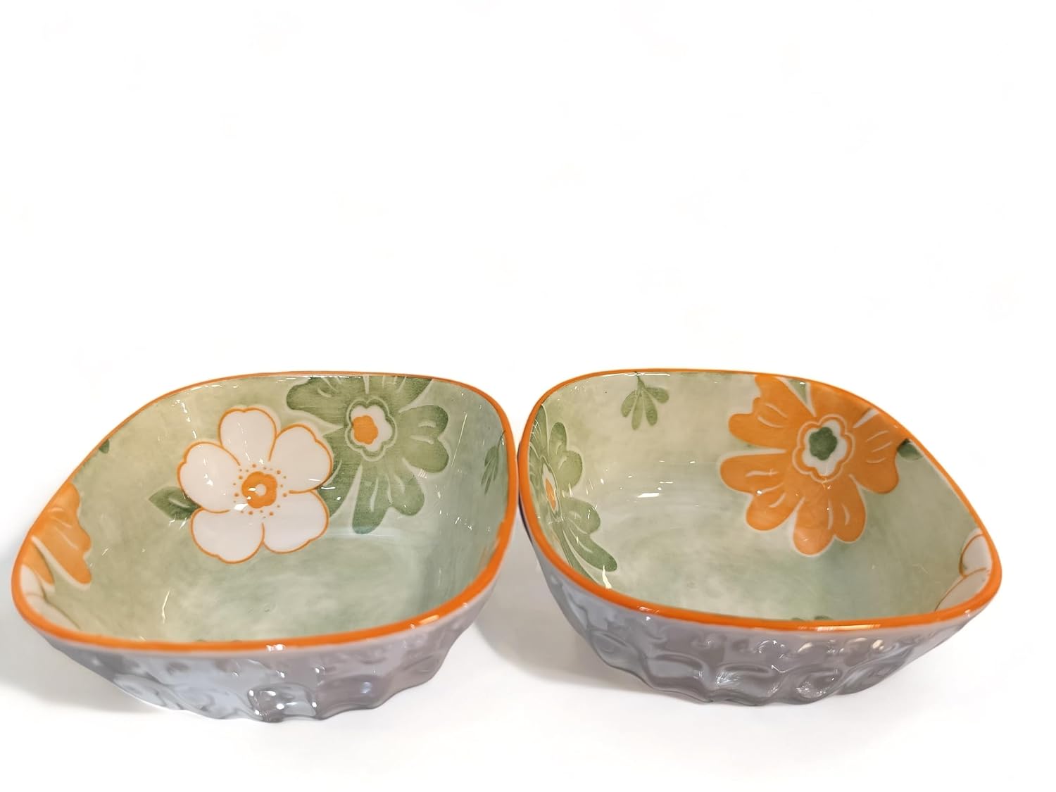 Lemon Tree Green Ceramic Serving Bowls – Set of 2 | Safe & Stylish Tableware