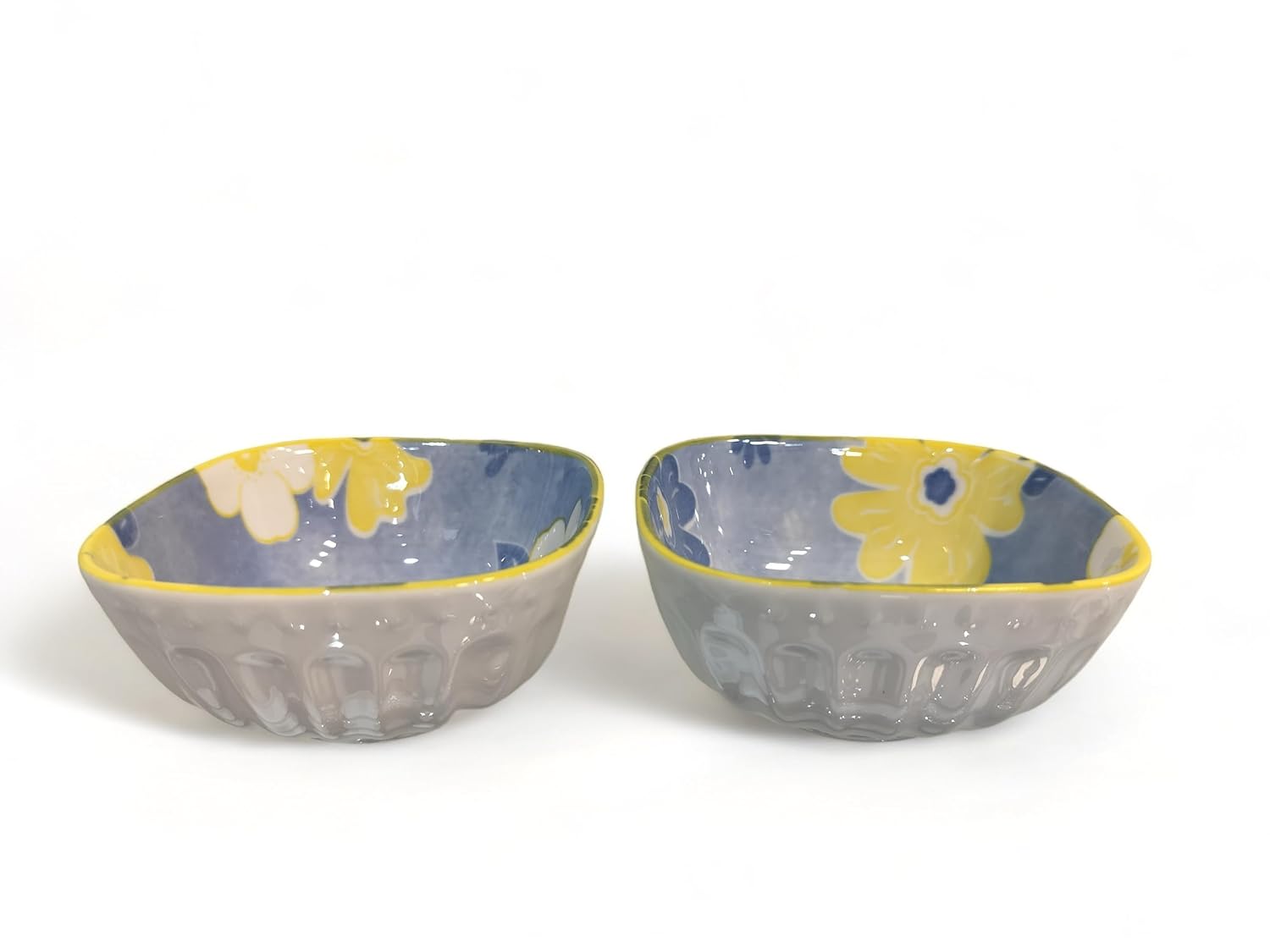 Lemon Tree Blue Ceramic Serving Bowls – Set of 2 | Durable & Lead-Free