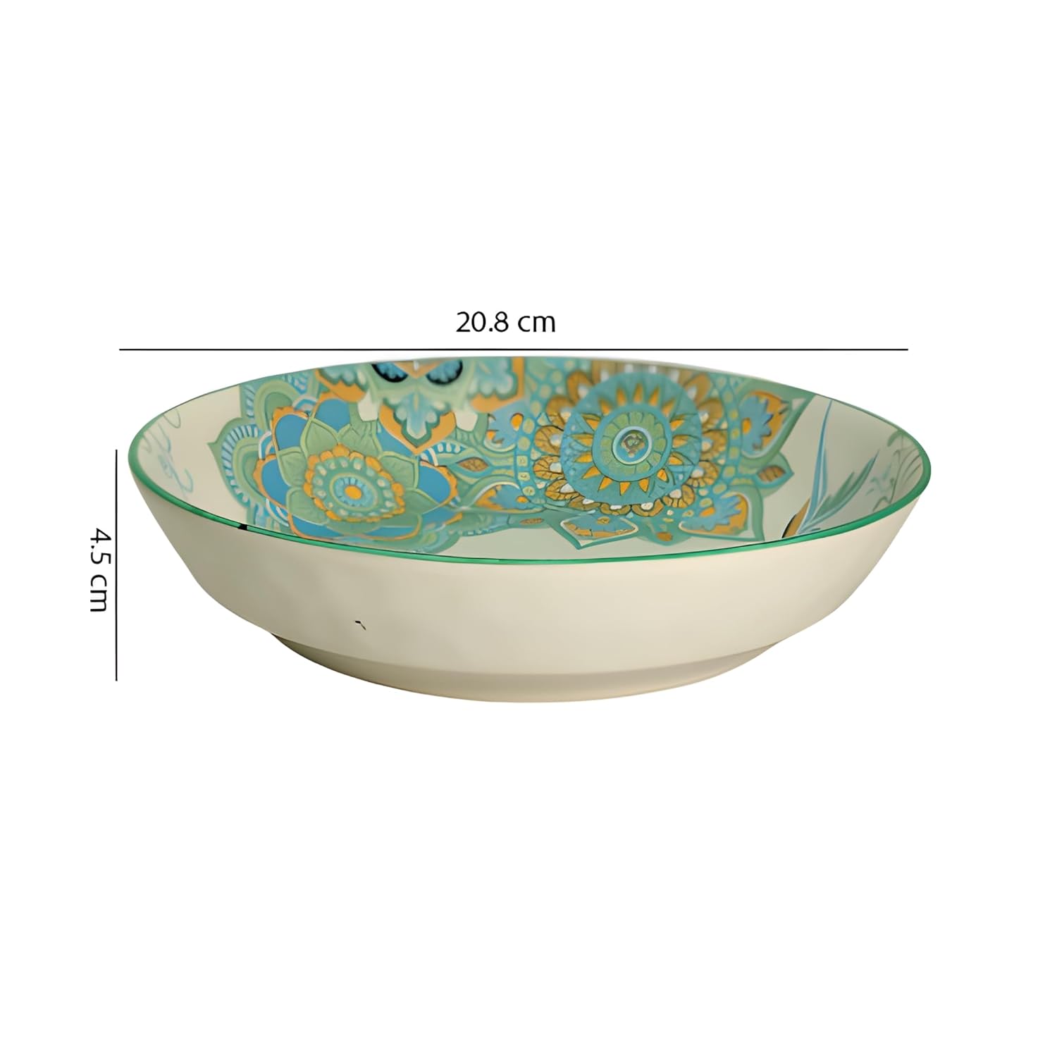 Lemon Tree Blue Ceramic Matte Finish Round Deep Dish Platter – Stylish Serveware for Pasta, Salad & More