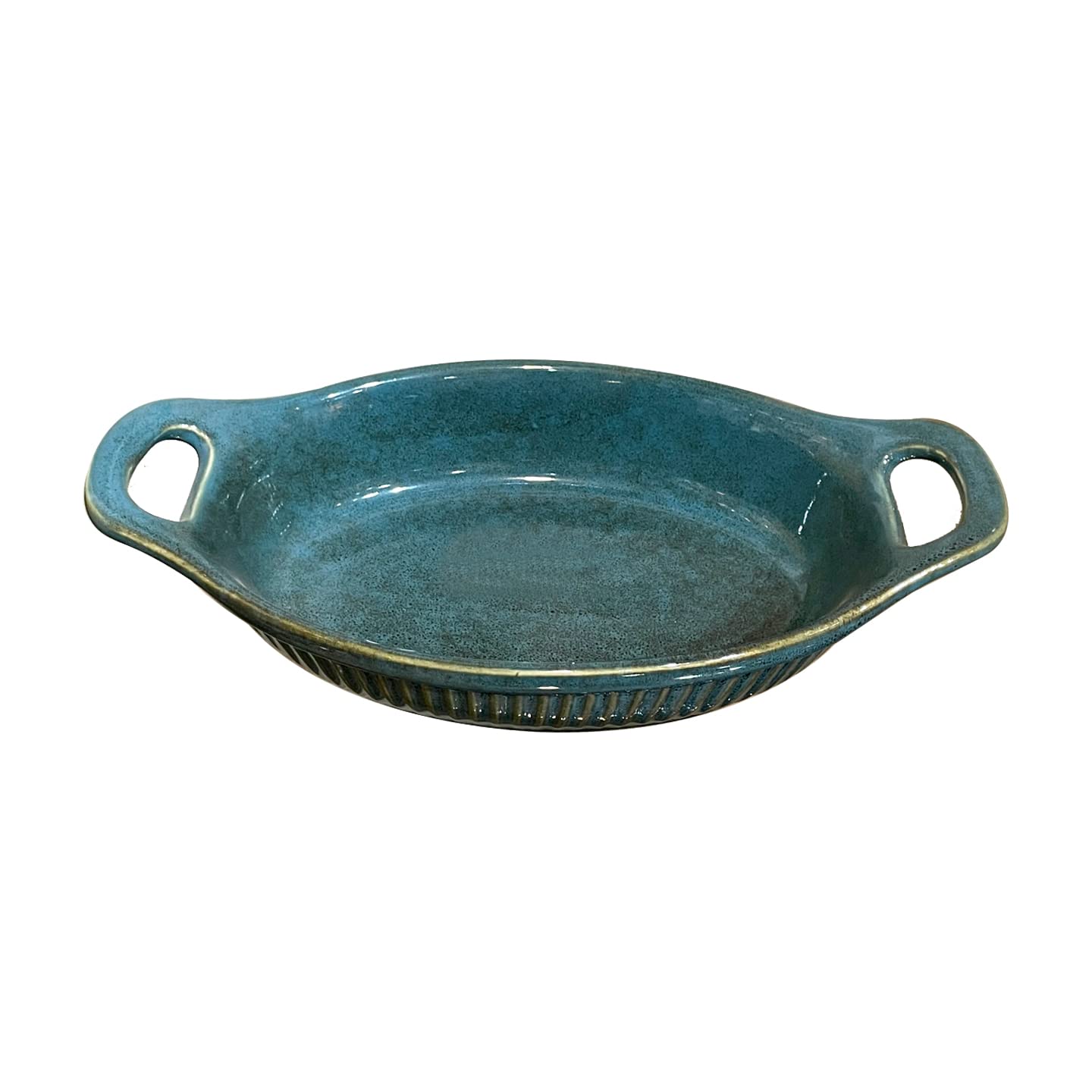 Lemon Tree 600ml Oval Ceramic Serving Dish with Handle | Stylish Stoneware Bowl for Snacks & Starters | Microwave & Dishwasher Safe