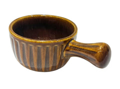 Lemon Tree Light Brown Ceramic Bowl with Handle | 600ml Deep Stoneware Bowl for Soup, Snacks & Salads | Microwave & Dishwasher Safe