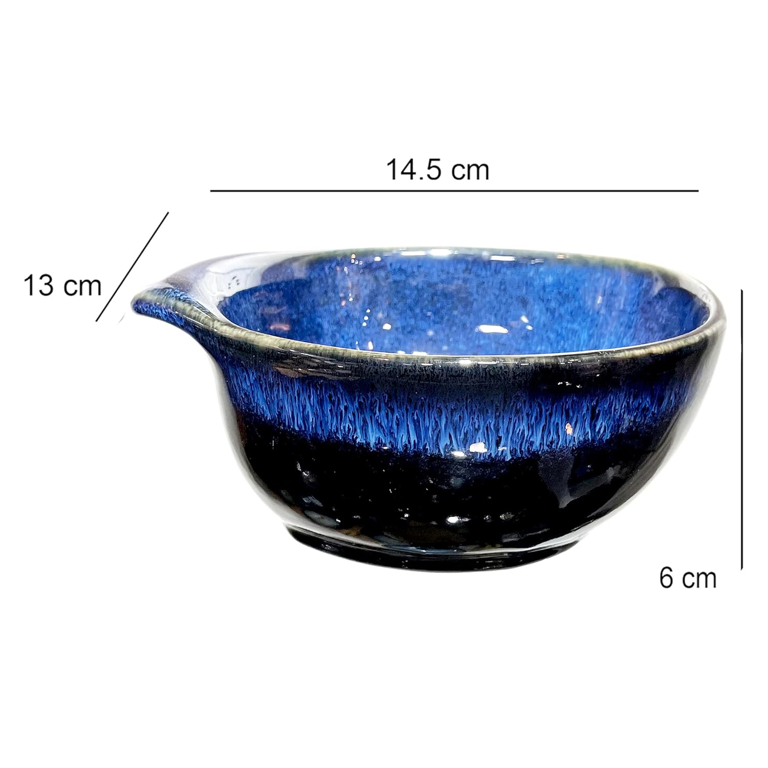 Lemon Tree Blue Stoneware Serving Bowls (Set of 2, 400ml) | Stylish & Durable Snack, Soup, and Salad Bowls