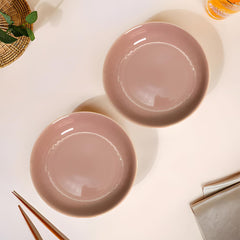 Lemon Tree Pink 7-Inch Deep Dish Set – Elegant 2-Piece Ceramic Plates for Salads, Pasta & Snacks