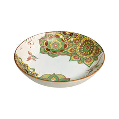 Lemon Tree Green Ceramic Matte Finish Deep Dish Platter – Elegant Serveware for Pasta, Salad & More