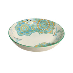 Lemon Tree Blue Ceramic Matte Finish Round Deep Dish Platter – Stylish Serveware for Pasta, Salad & More