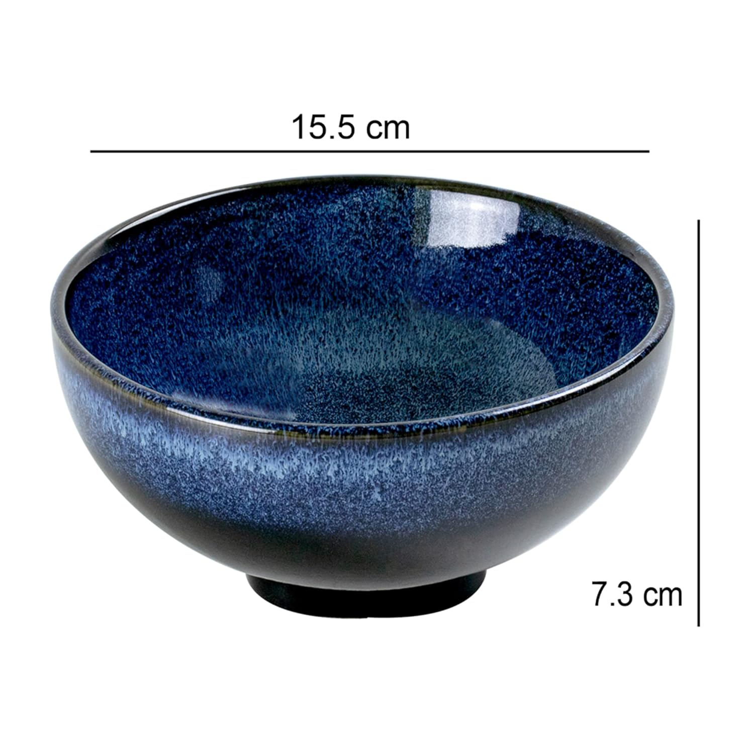 Lemon Tree 700ml Large Blue Ceramic Serving Bowl | Stylish & Durable Stoneware Bowl for Snacks, Soups & More