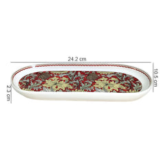 Elegant Red Porcelain Tea & Coffee Mug Set – 3-Piece Gift Set with Snack Platter