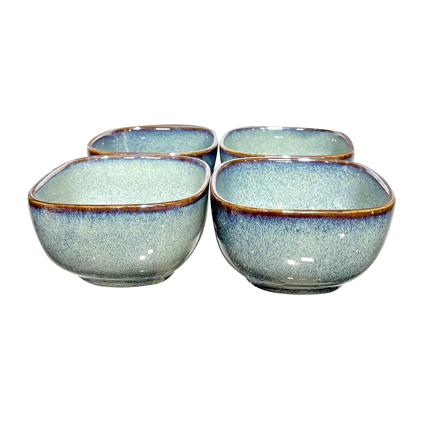 Lemon Tree Green Ceramic Bowl Set (4 Pcs, 350ml) | Durable & Elegant Stoneware for Dining & Serving