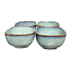 Lemon Tree Green Ceramic Bowl Set (4 Pcs, 350ml) | Durable & Elegant Stoneware for Dining & Serving