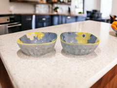Lemon Tree Blue Ceramic Serving Bowls – Set of 2 | Durable & Lead-Free