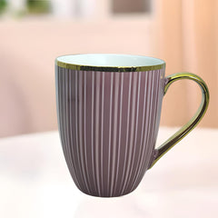 Luxurious Earthy Pink Porcelain Mug Set – 4-Piece Tea & Coffee Mugs with Gold Rim & Handle
