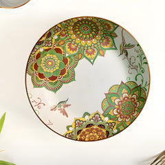 Lemon Tree Green Ceramic Matte Finish Deep Dish Platter – Elegant Serveware for Pasta, Salad & More
