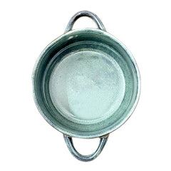 Lemon Tree Green Ceramic Serving Bowl with Double Handles | 500ml Stoneware Bowl for Snacks & Soups | Microwave & Dishwasher Safe