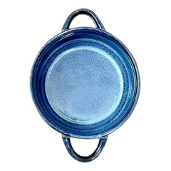 Lemon Tree Blue Ceramic  Serving Bowl with Handles | 500ml Stoneware Bowl for Snacks & Starters | Oven, Microwave & Dishwasher Safe